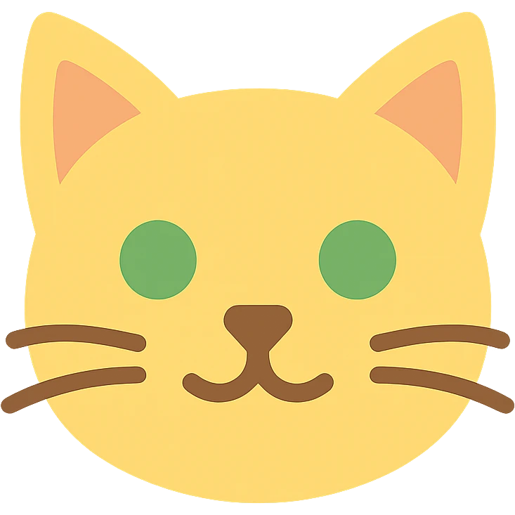cat face icon with color emoji