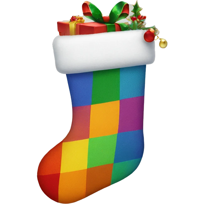Rainbow Christmas stocking  emoji