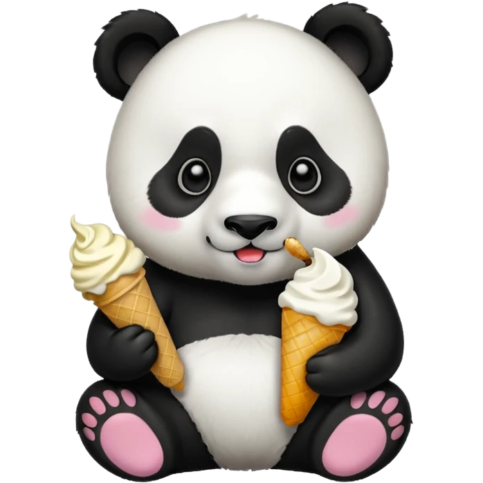 Panda eating ice cream emoji