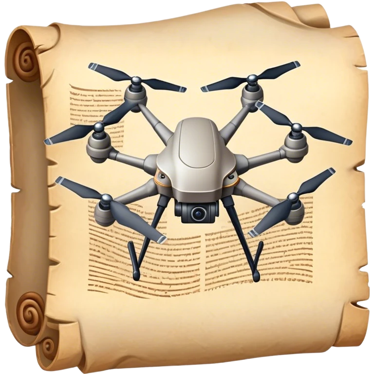 drone carrying ancient scroll emoji