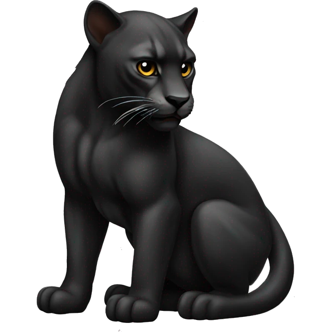 Animal pantera negra feroz cuerpo completo emoji