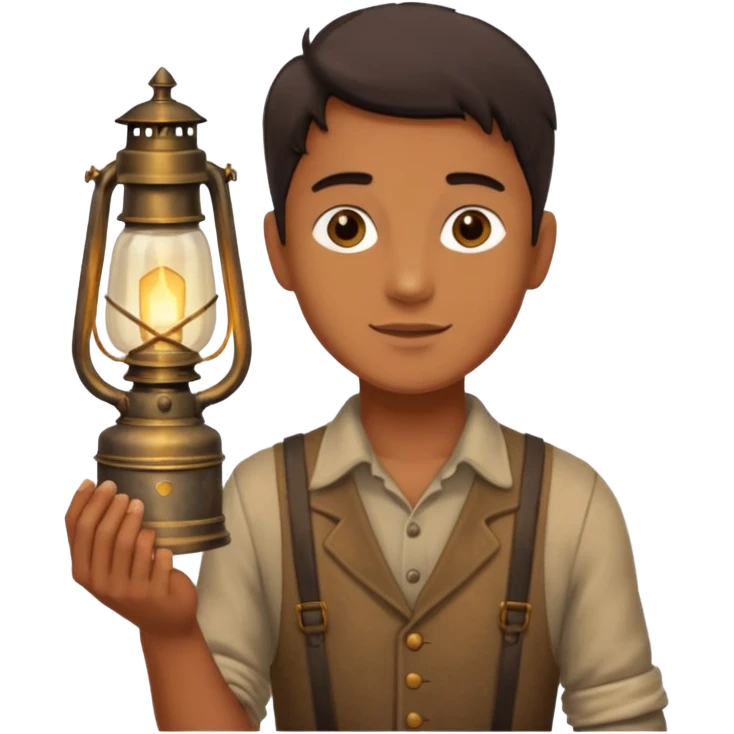holding vintage gas lamp emoji