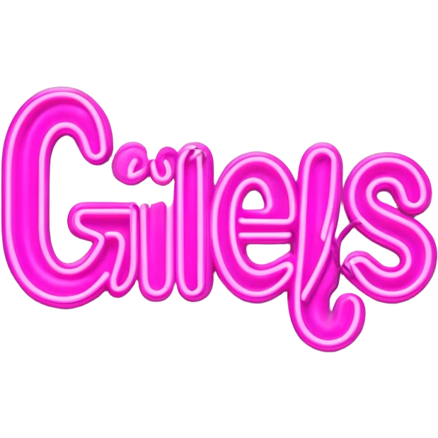 Pink neon sign with the word Giles emoji