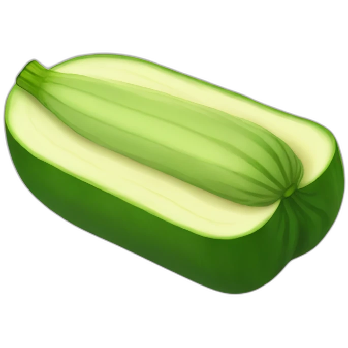 Cooked Zucchini isometric view emoji