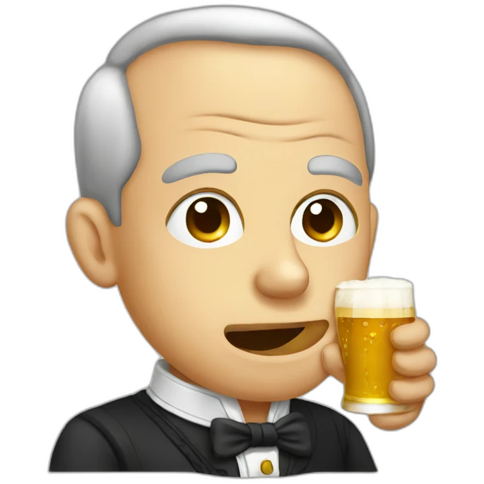 Kant drinking beer emoji