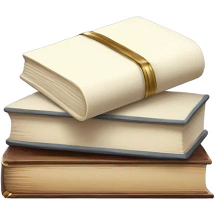 Ivory book stack tiny accents  emoji
