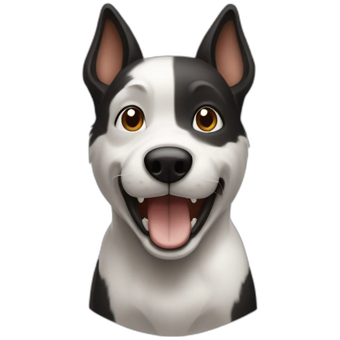 Perro ratonero blanco marrón y negro emoji