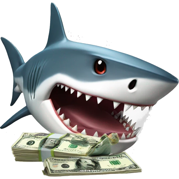 Shark eating dollars emoji