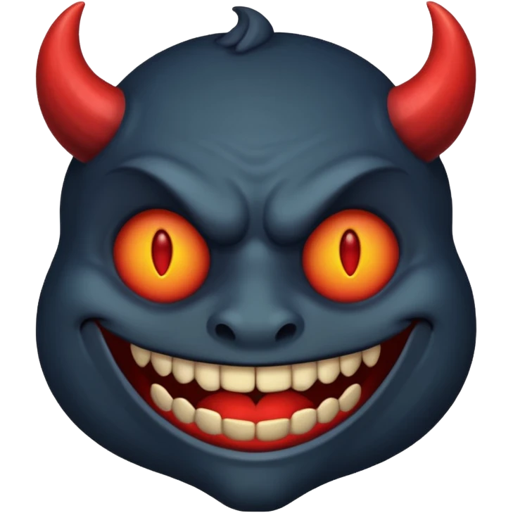 a demon smiling in dark emoji