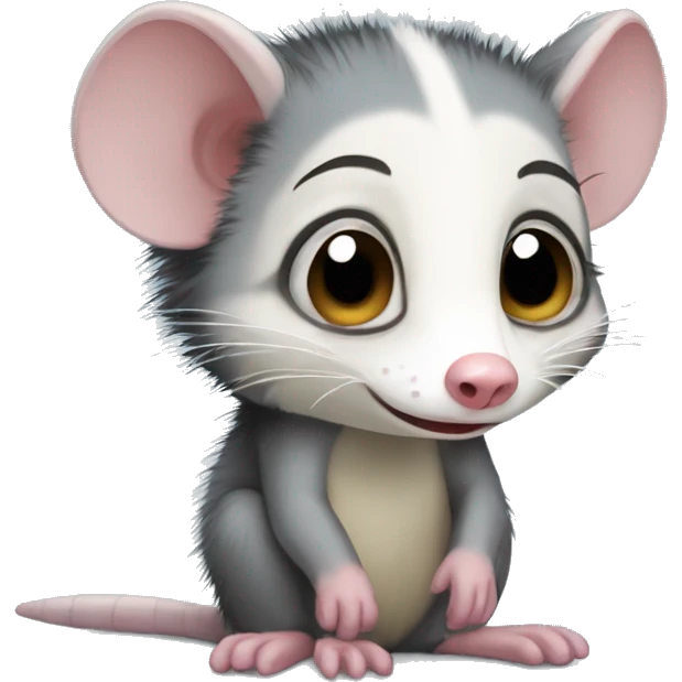 Crying Virginia opossum emoji