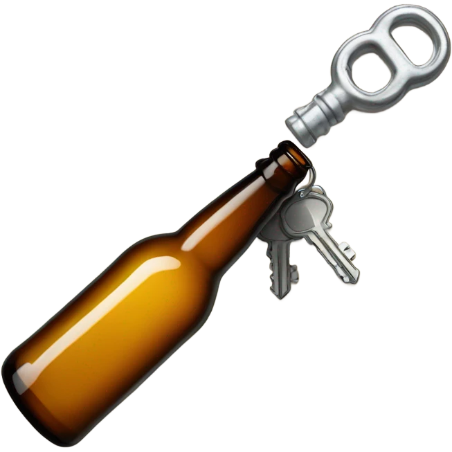 key and beer bottle simple emoji