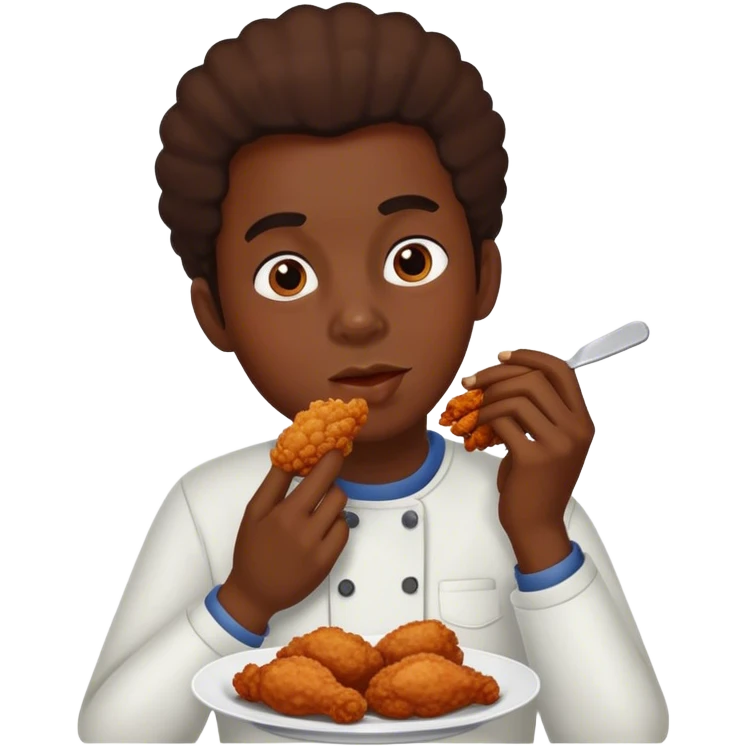 Black person eating chicken emoji