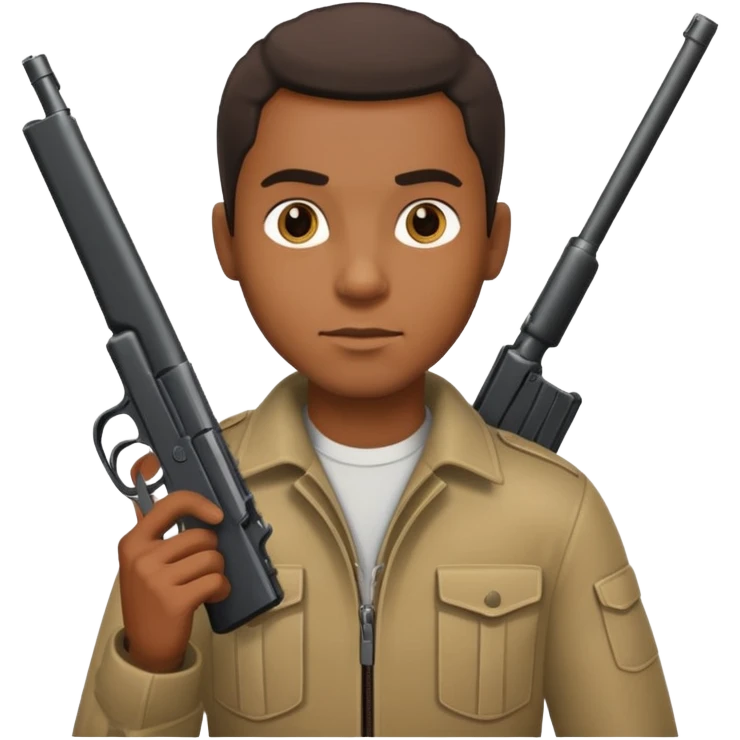 black guy with gun emoji