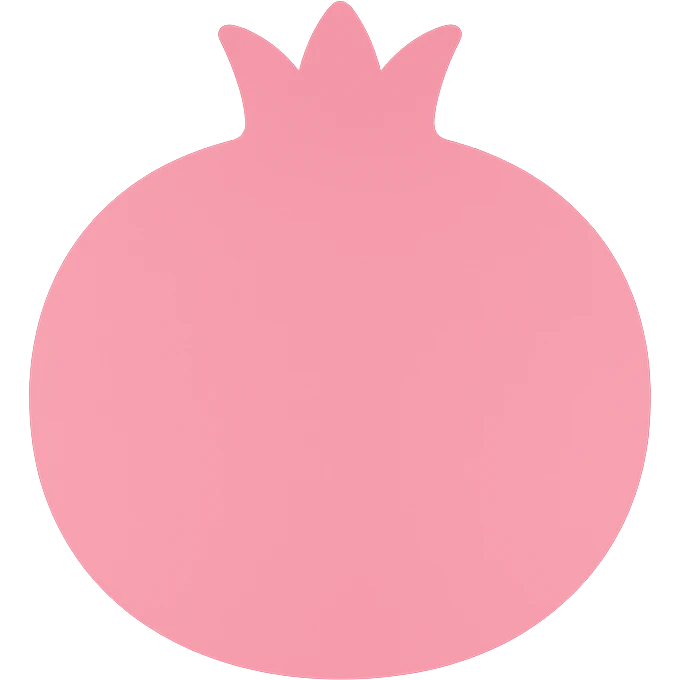 minimal flat style pink pomegranate emoji