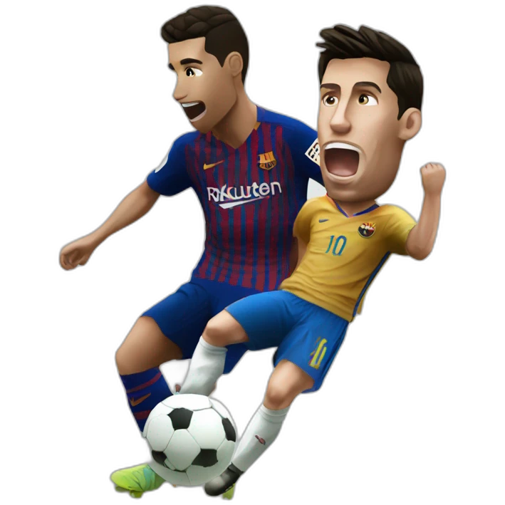 Cristiano ronaldo beating messi  emoji