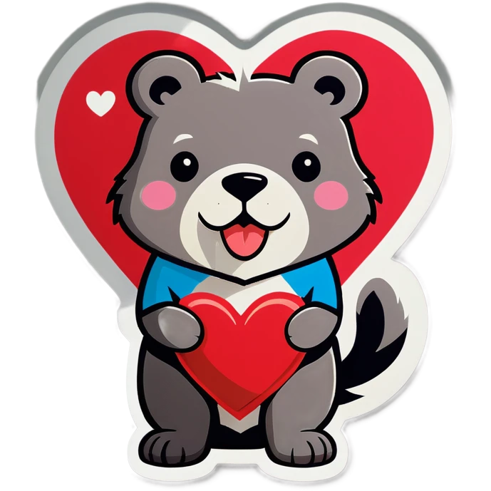 Hámster con un corazón  emoji