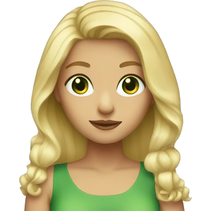 Blonde girl, green eyes emoji