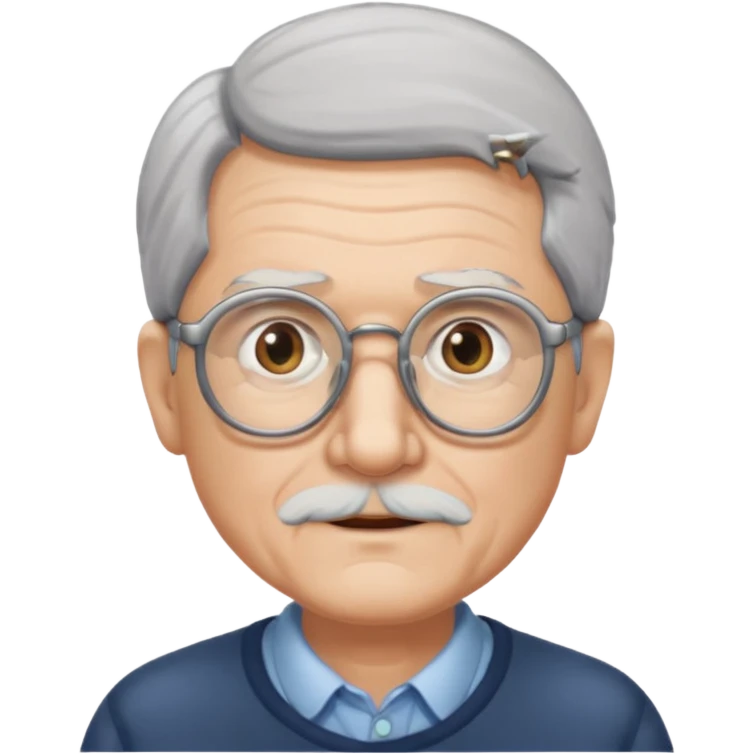 old man white neutral face with eyewear emoji
