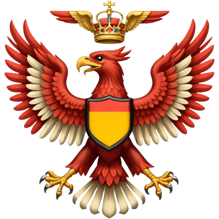 Make a German coloured 1940s inspired doubled headed eagle emoji  emoji