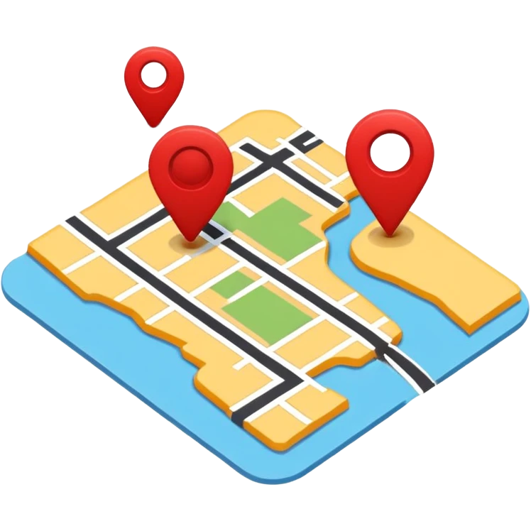 Create a realistic emoji of a map with a red route  emoji