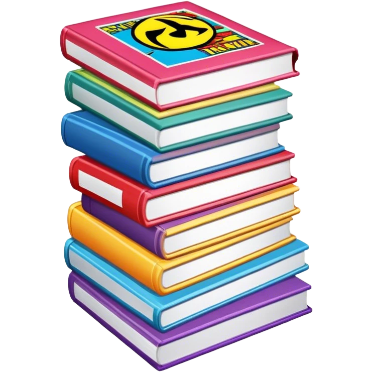 a vertical stack of comic books emoji