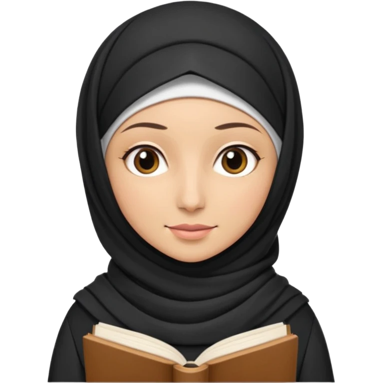 Teacher wearing hijab marking book emoji