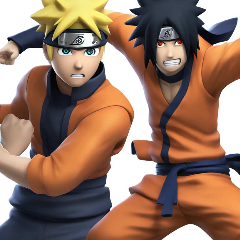 Naruto uzamaki fighting sasuke uchiha emoji