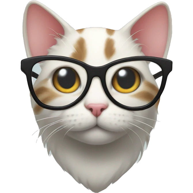 heart shaped cat with glasses emoji