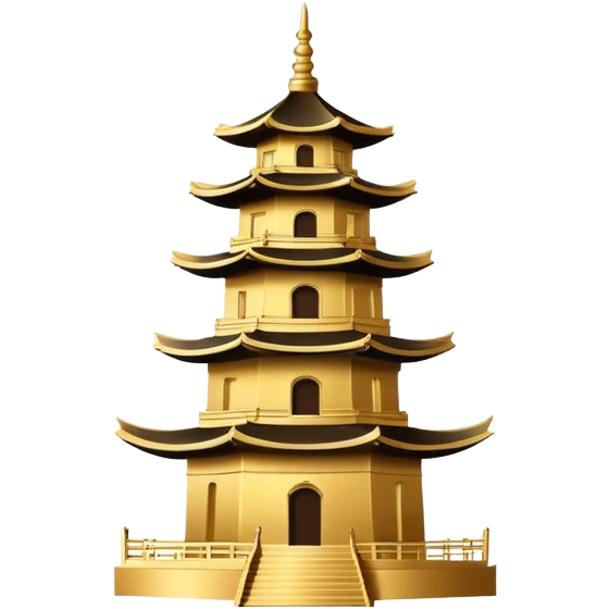 Simple iconic Chinese pagoda silhouette, minimal details, representative symbol emoji