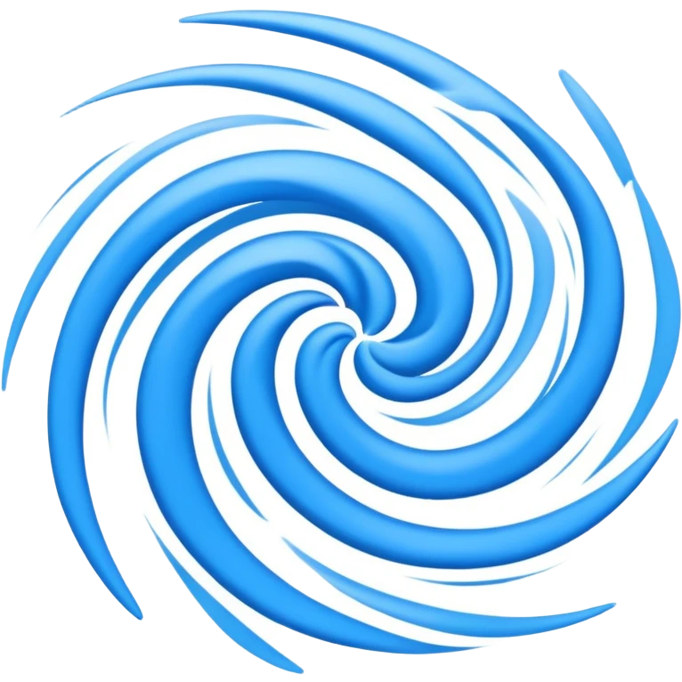 Strong blue wind blowing with visible air currents and motion lines emoji