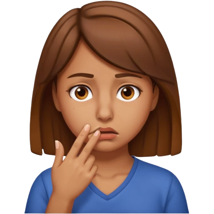 girl holding her nose because bad smell emoji