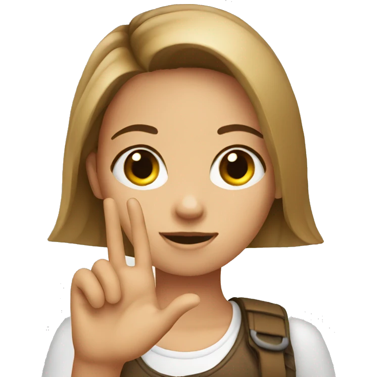 Girl with hand emoji