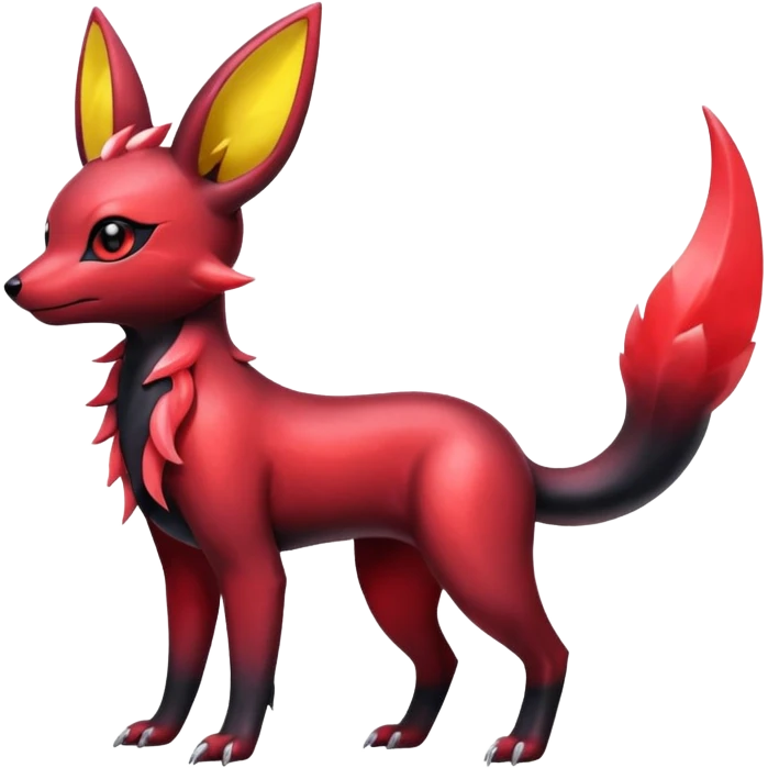  Shiny red iridescent Umbreon-Salandit-Jolteon-fusion emoji