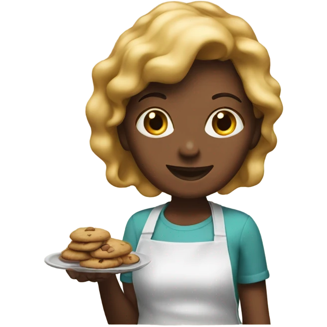 A girl baking cookies emoji