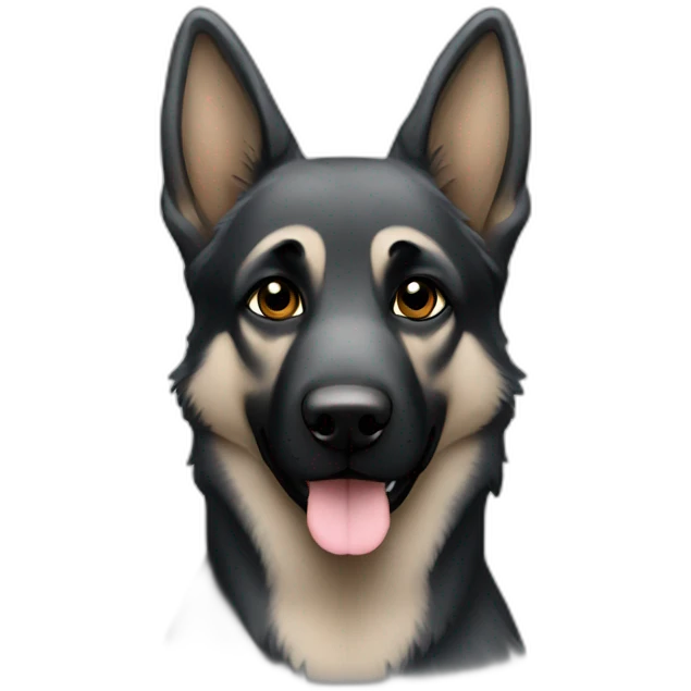 silver and black German shepherd emoji