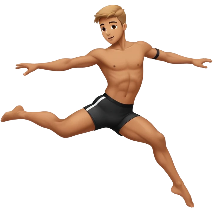 Male dancer doing leap emoji