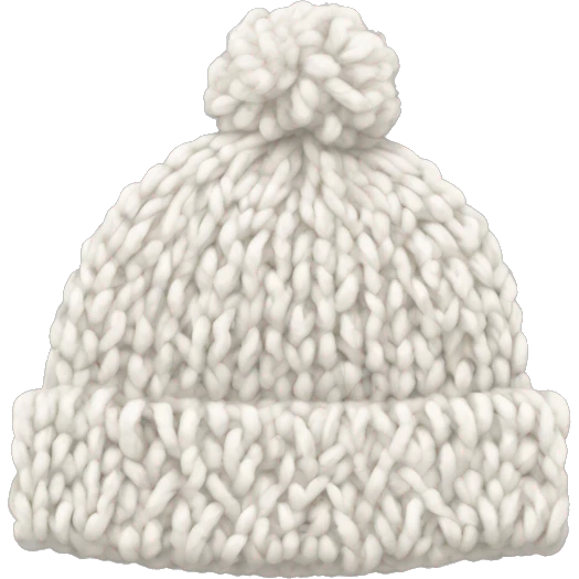white knitted wool cap piece of clothing emoji