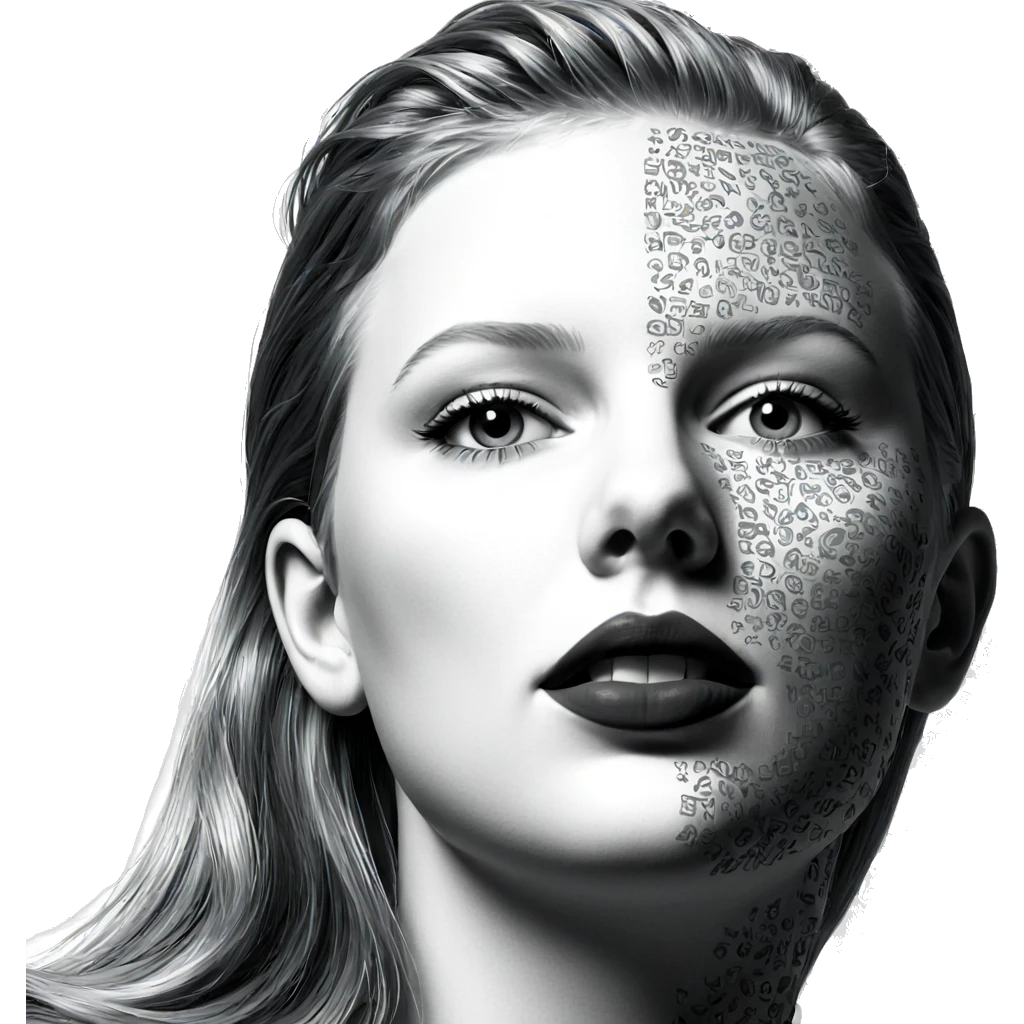 monochrome portrait of a girl emoji