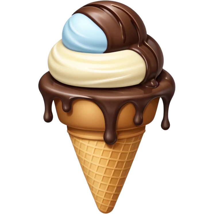 melted white and dark chocolate ice cream emoji