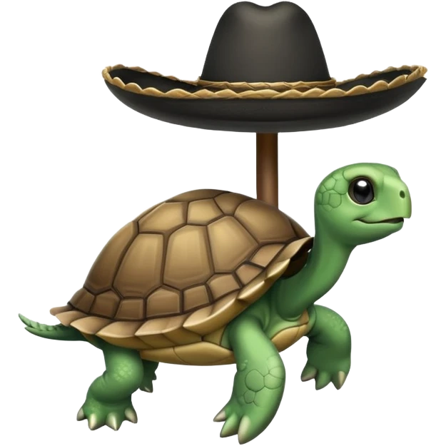 Tortuga con sombrero vaquero negro emoji