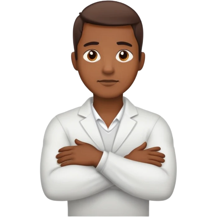 a guy holding his neck with his arms crossed  emoji