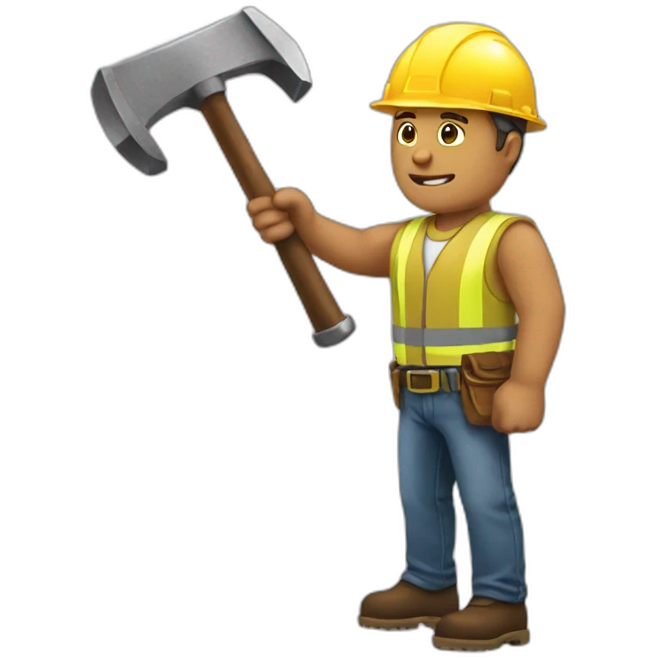 The Builder and the Flying Hammer emoji