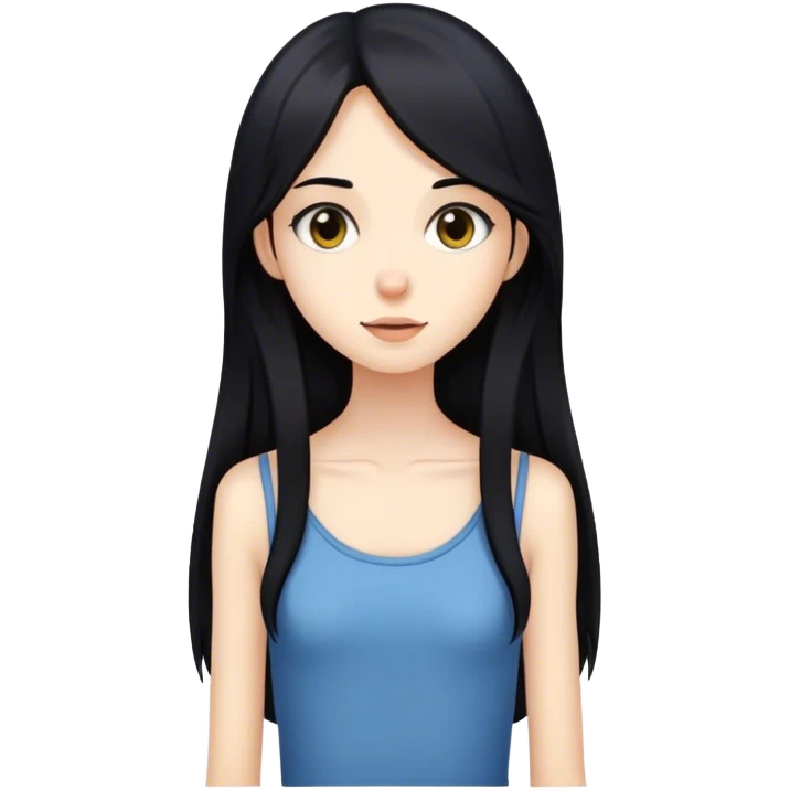 Long black hair skinny girl emoji
