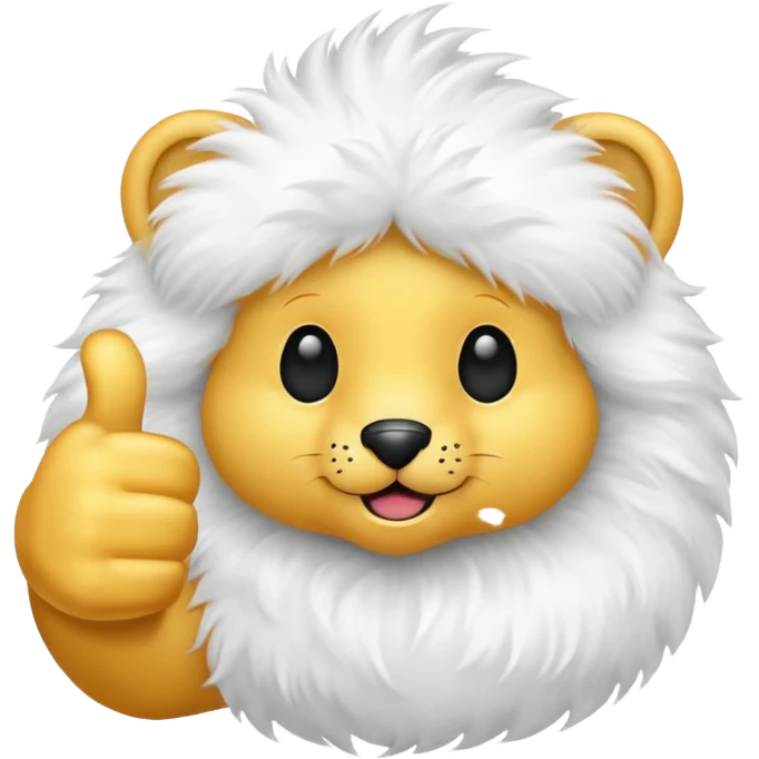  thumbs up white fur emoji