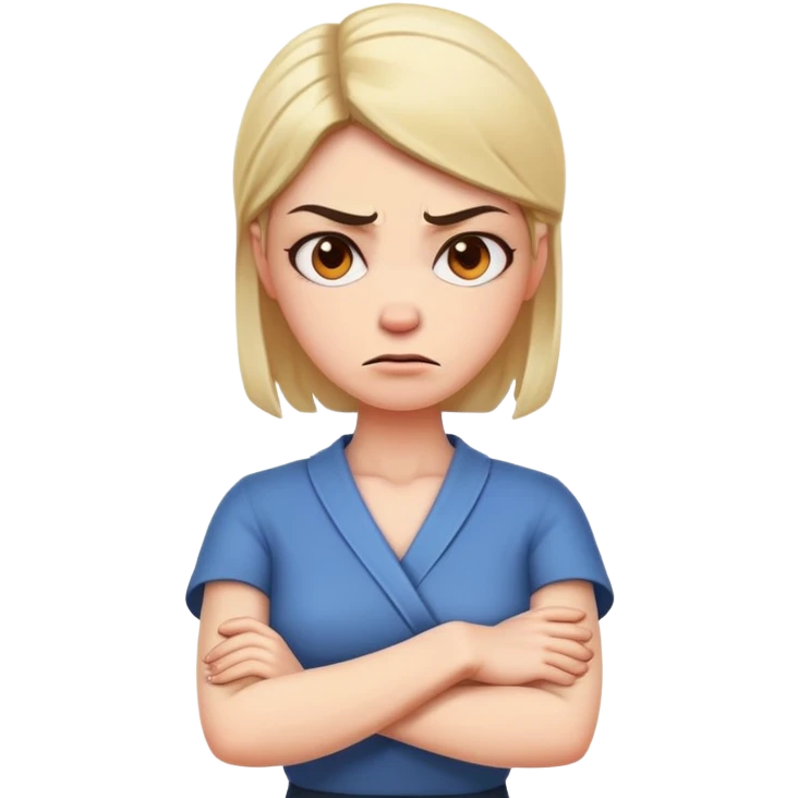 Woman crossed arms in neck angry  emoji