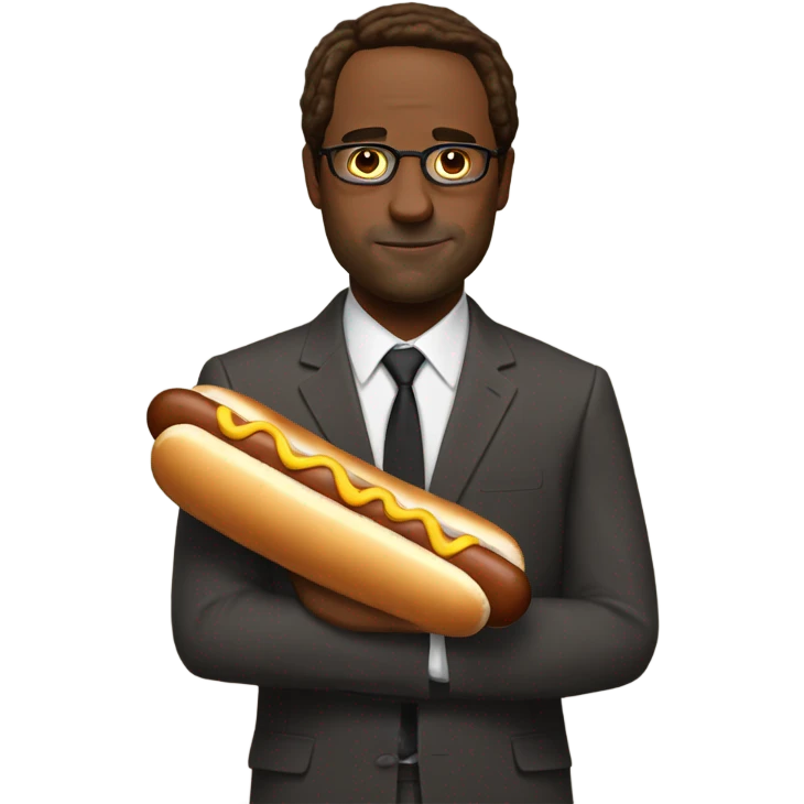 Dwight from the office with a hot dog costume  emoji