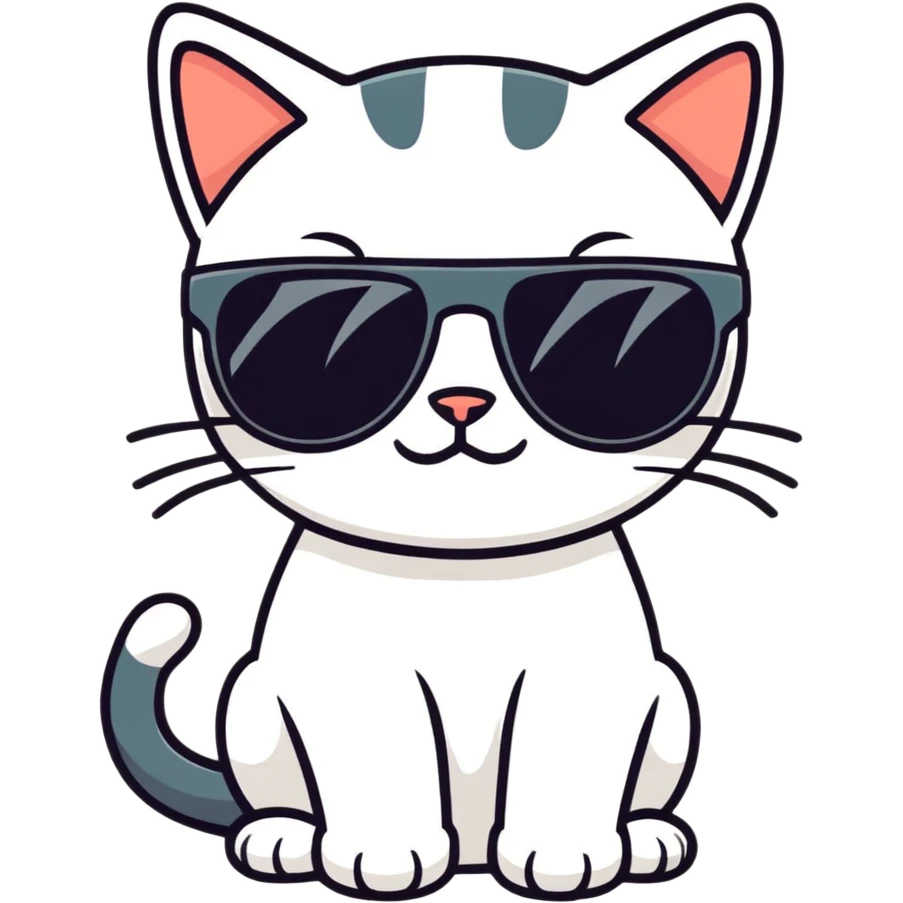 Cat with sunglasses emoji