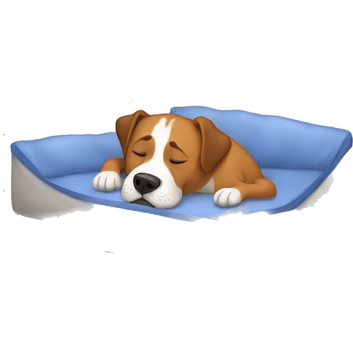 DOG boxer sleeping in a bed emoji