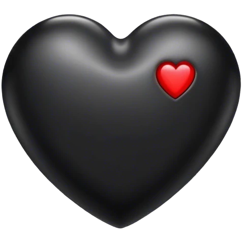 Glossy black leather heart emoji