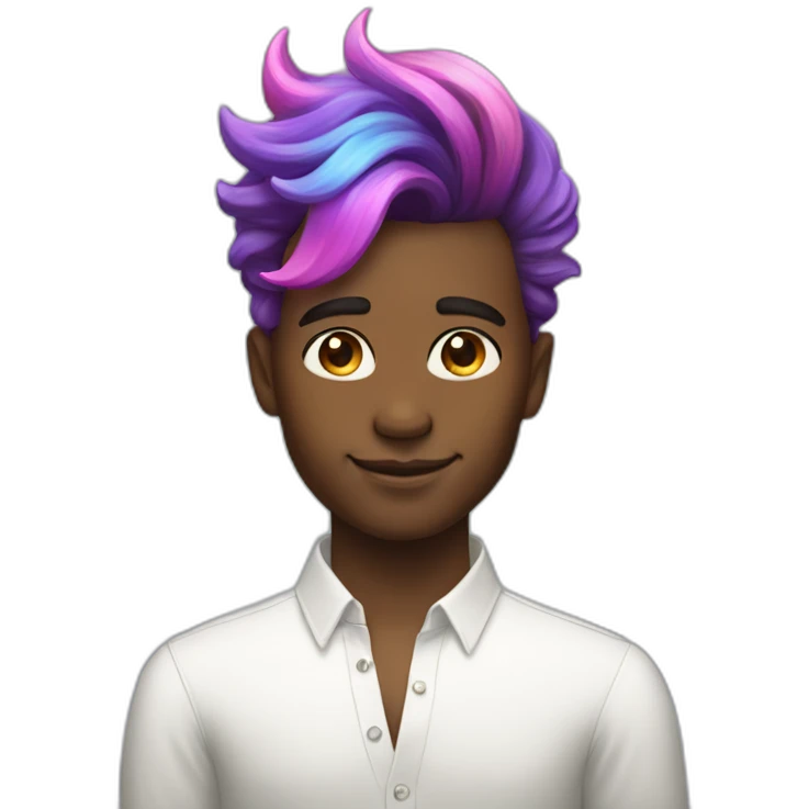 Posh-boy-with-rainbow-unicorn-hair emoji